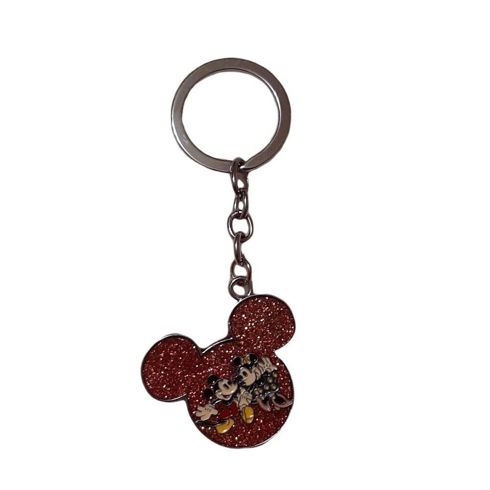 Mickey Mouse Glitter Purple Face Keychain